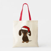 Chocolade Dachshund Santa Leuke Hond Custom Tote Bag (Achterkant)