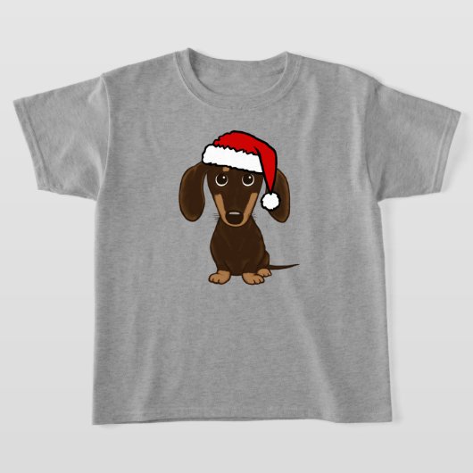 Chocolade Dachshund Santa Leuke Wiener Hond T-shirt (Laagn)