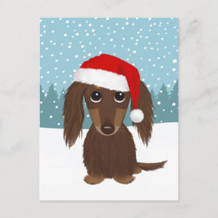 Chocolade Dachshund Vakantiehuisdierhond op Maat Briefkaart