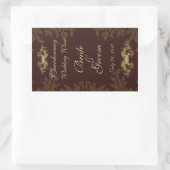 Chocolade Damask 2 Trouwwijn Label Sticker (Tas)