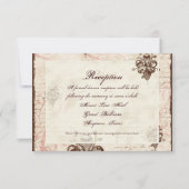 Chocolade Damask Swirl Wedding Response RSVP-kaart Kaart (Voorkant)