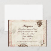 Chocolade Damask Swirl Wedding Response RSVP-kaart Kaart (Voorkant / Achterkant)