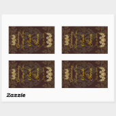 Chocolade Damask Wedding Wine Label Sticker (Vel)