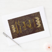 Chocolade Damask Wedding Wine Label Sticker (Envelop)