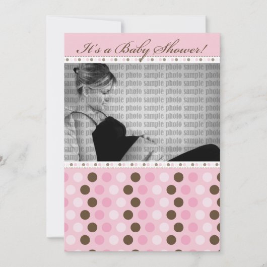 Chocolade Darling Pink Stip Baby shower Kaart (Voorkant)