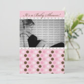 Chocolade Darling Pink Stip Baby shower Kaart (Staand voorkant)