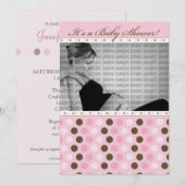Chocolade Darling Pink Stip Baby shower Kaart (Voorkant / Achterkant)
