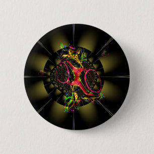Chocolade Decadence Colorful Fractal Geometric Art Ronde Button 5,7 Cm