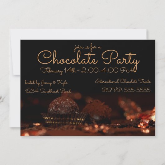 Chocolade Dessert Party Kaart (Voorkant)