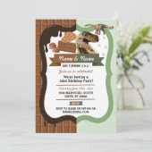 Chocolade & Dinosaurus ELKE LEEFTIJD Verjaardag Ge Kaart (Staand voorkant)