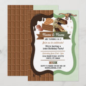 Chocolade & Dinosaurus ELKE LEEFTIJD Verjaardag Ge Kaart (Voorkant / Achterkant)