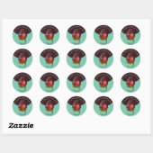 Chocolade Dip Aardbei Gewoon Iets Zoets Mint Ronde Sticker (Vel)