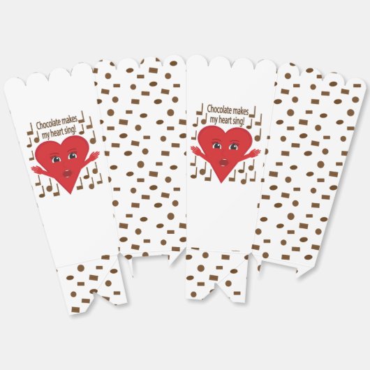 Chocolade doet mijn hart zingen! zingend hart bedankdoosjes (Ongevouwen)
