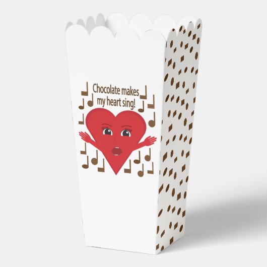 Chocolade doet mijn hart zingen! zingend hart bedankdoosjes (Voorkant)