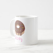 Chocolade Donut Aangepaste Roze Naam Koffie Koffiemok (Voorkant links)