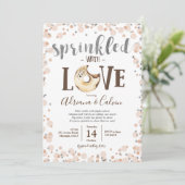 Chocolade Donut Baby Sprinkle Feest Uitnodiging (Staand voorkant)