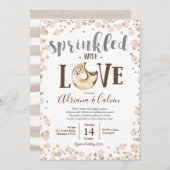 Chocolade Donut Baby Sprinkle Feest Uitnodiging (Voorkant / Achterkant)