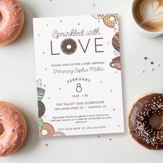 Chocolade Donut Baby Sprinkle met Liefde Bestrooid Kaart