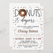 Chocolade Donut Baby Sprinkle Shower - Uitnodiging (Voorkant / Achterkant)