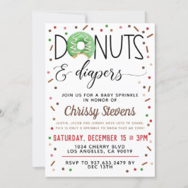 Chocolade Donut Baby Sprinkle Shower - Uitnodiging