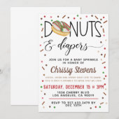 Chocolade Donut Baby Sprinkle Shower - Uitnodiging (Voorkant / Achterkant)