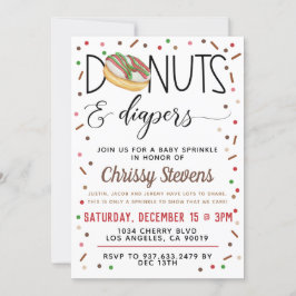 Chocolade Donut Baby Sprinkle Shower - Uitnodiging