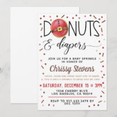 Chocolade Donut Baby Sprinkle Shower - Uitnodiging (Voorkant / Achterkant)