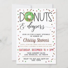 Chocolade Donut Baby Sprinkle Shower - Uitnodiging