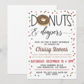 Chocolade Donut Baby Sprinkle Shower - Uitnodiging (Voorkant / Achterkant)