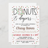 Chocolade Donut Baby Sprinkle Shower - Uitnodiging (Voorkant / Achterkant)