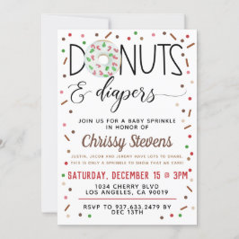 Chocolade Donut Baby Sprinkle Shower - Uitnodiging