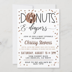 Chocolade Donut Baby Sprinkle Shower - Uitnodiging