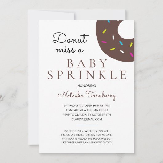 Chocolade Donut Baby Strooi Neutraal Baby shower Kaart (Voorkant)