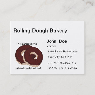 Chocolade Donut Bakery Visitekaartje