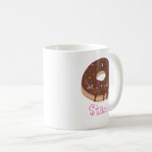Chocolade Donut Custom Roze Naam Koffie Koffiemok (Voorkant rechts)