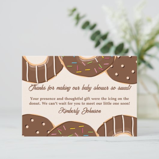 Chocolade Donut Delight  Bedankkaart (Staand voorkant)