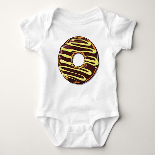 Chocolade Donut, Doughnut, Bevroren, Glaze, Icen Romper (Voorkant)