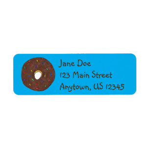 Chocolade Donut Doughnut Breakfast Food Sprinkles Etiket