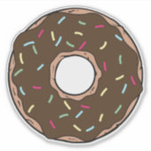 Chocolade Donut, Doughnut, Glaze, Icing, Sprinkles Sticker (Voorkant)