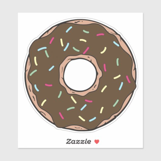 Chocolade Donut, Doughnut, Glaze, Icing, Sprinkles Sticker (Vel)