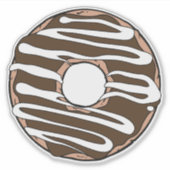 Chocolade Donut, Doughnut, Iceren, Bevroren, Glaze Sticker (Voorkant)