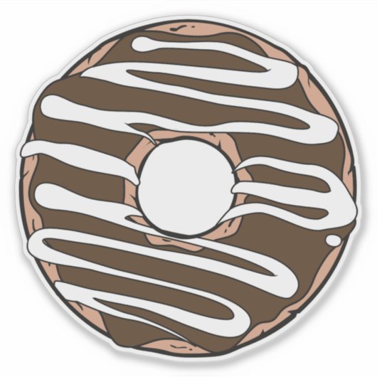 Chocolade Donut, Doughnut, Iceren, Bevroren, Glaze Sticker (Voorkant)