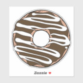 Chocolade Donut, Doughnut, Iceren, Bevroren, Glaze Sticker (Vel)