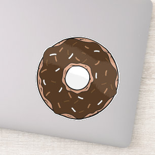 Chocolade Donut, Doughnut, Icing, Glaze, Sprinkles Sticker