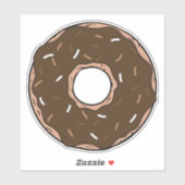 Chocolade Donut, Doughnut, Icing, Glaze, Sprinkles Sticker (Vel)