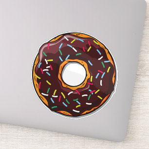 Chocolade Donut, Doughnut, Icing, Sprinkles, Glaze Sticker