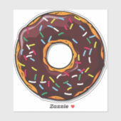 Chocolade Donut, Doughnut, Icing, Sprinkles, Glaze Sticker (Vel)