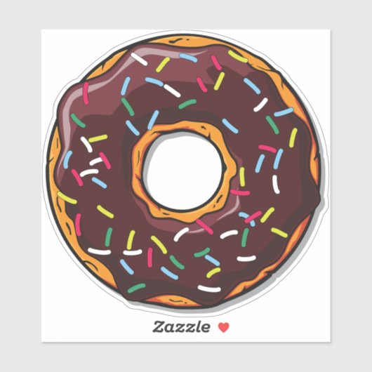 Chocolade Donut, Doughnut, Icing, Sprinkles, Glaze Sticker (Vel)