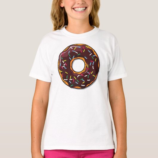 Chocolade Donut, Doughnut, Icing, Sprinkles, Glaze T-shirt (Voorkant)