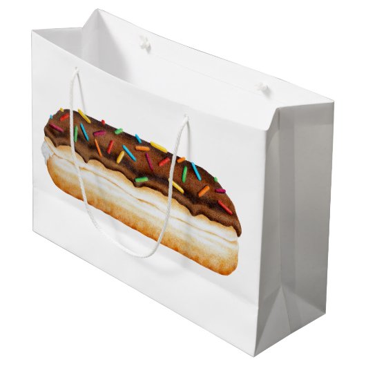 Chocolade Donut Gift Bag Groot Cadeauzakje (Voorkant Gekanteld)